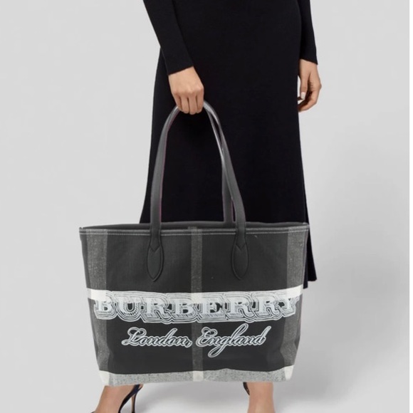 Burberry Handbags - Authentic Burberry Reversible Doodle Tote …